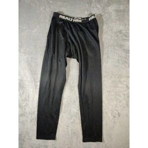 Realtree Mens Size M 32-34 Black Performance Base Layer Spandex Pants‎